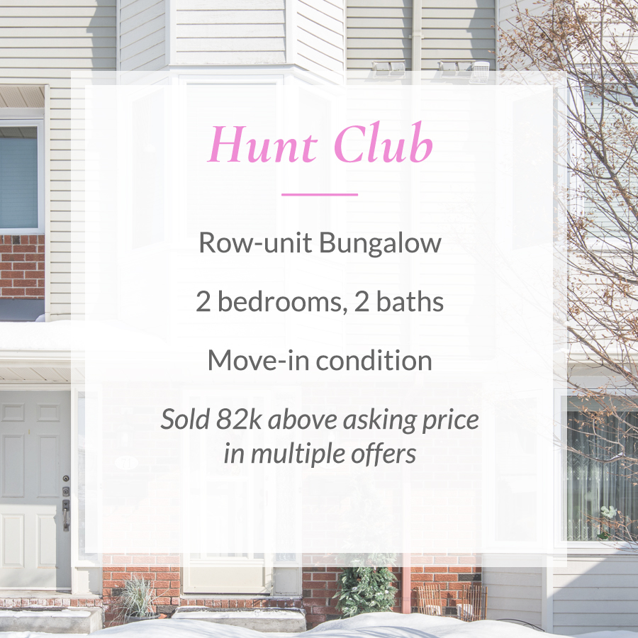 Sold card for Hunt Club row-unit bungalow